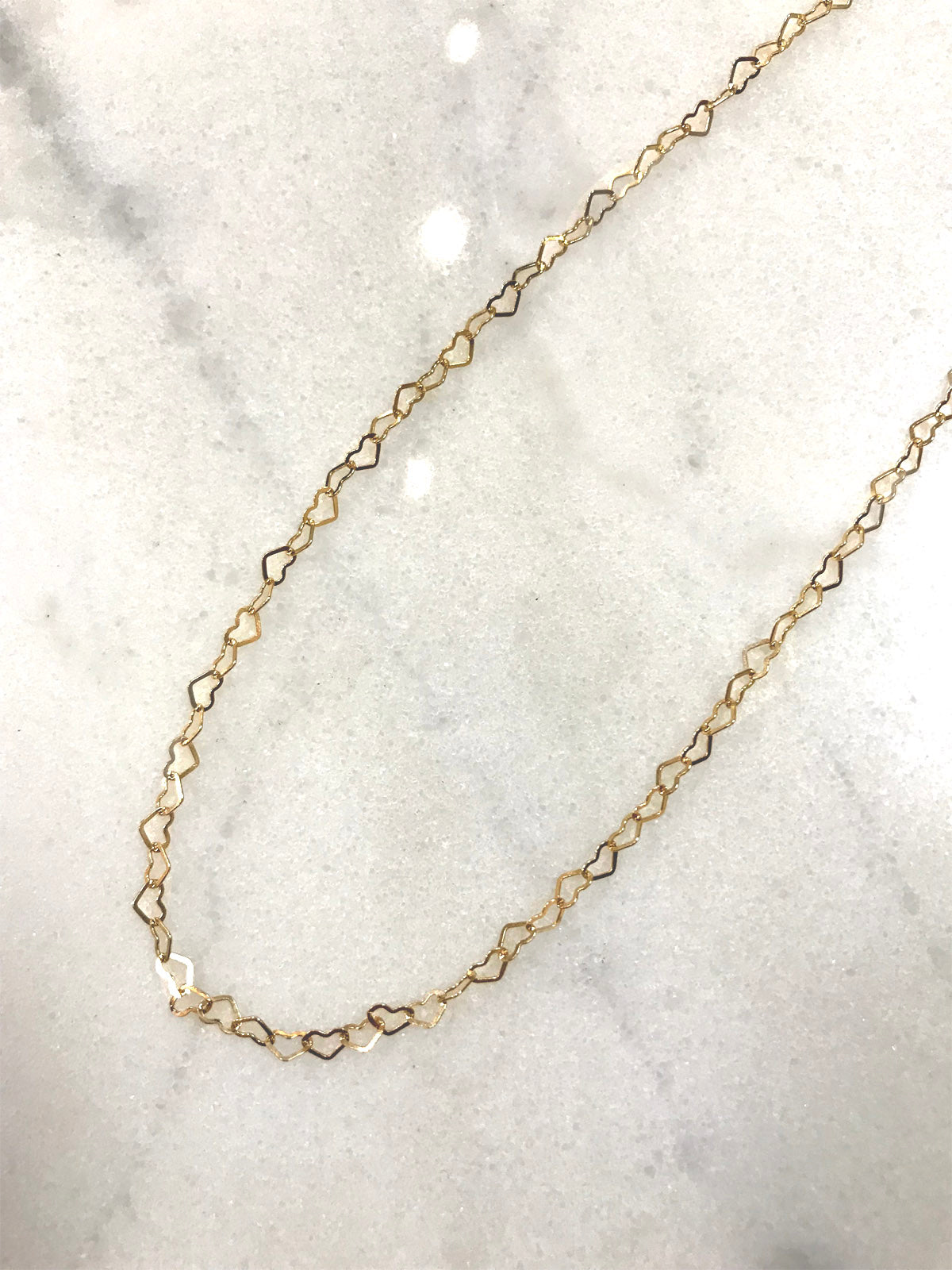 Delicate Gold Heart Chain Necklace