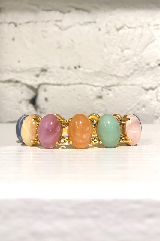 Vintage Pastels Art Glass Bracelet