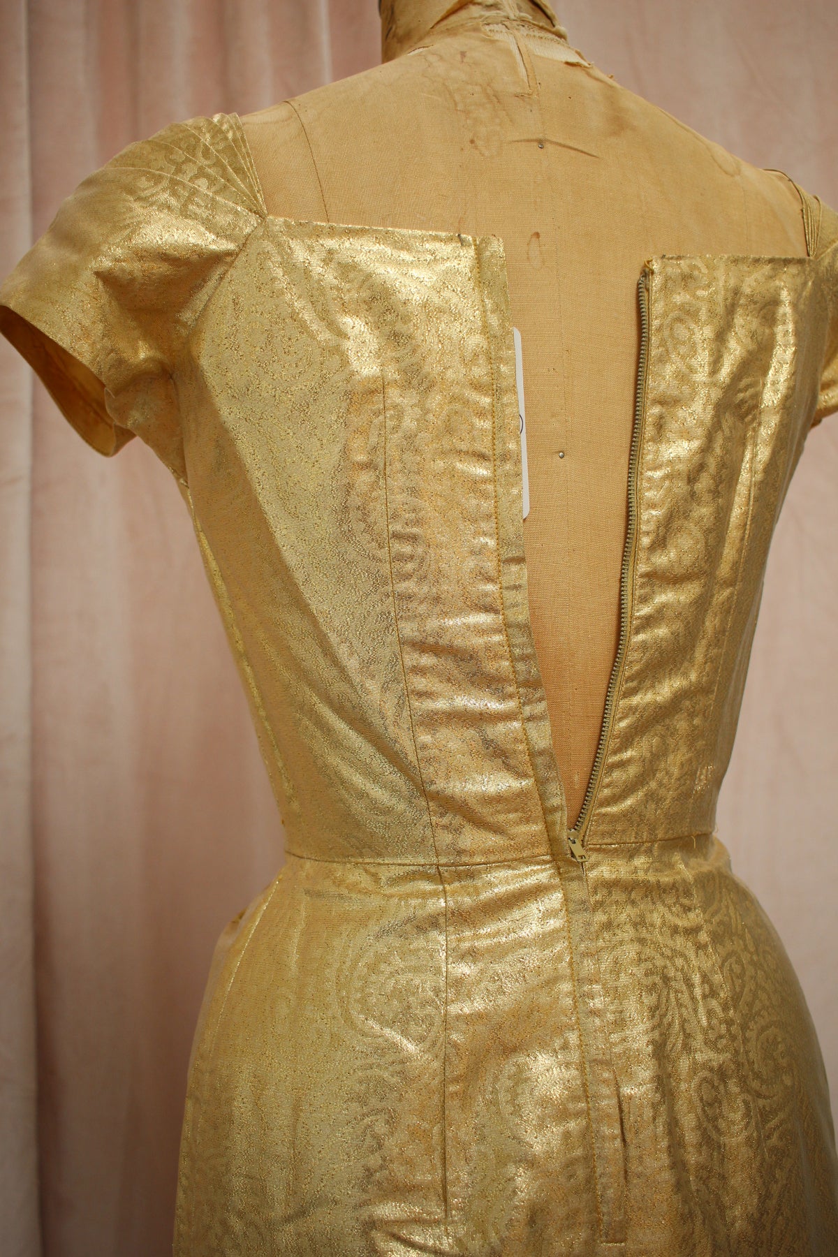 The Jayne | Vintage Gold Lamé Party Dress