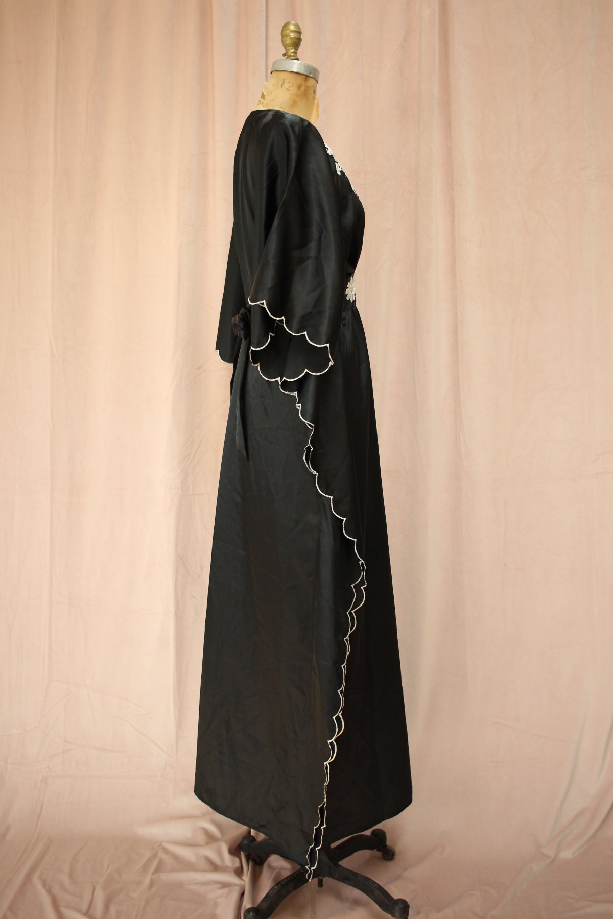 Washable Silk Vintage Embroidered Kaftan Dress