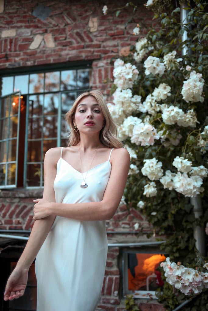 Vintage Bias Cut Silk Charmeuse Slip Dress