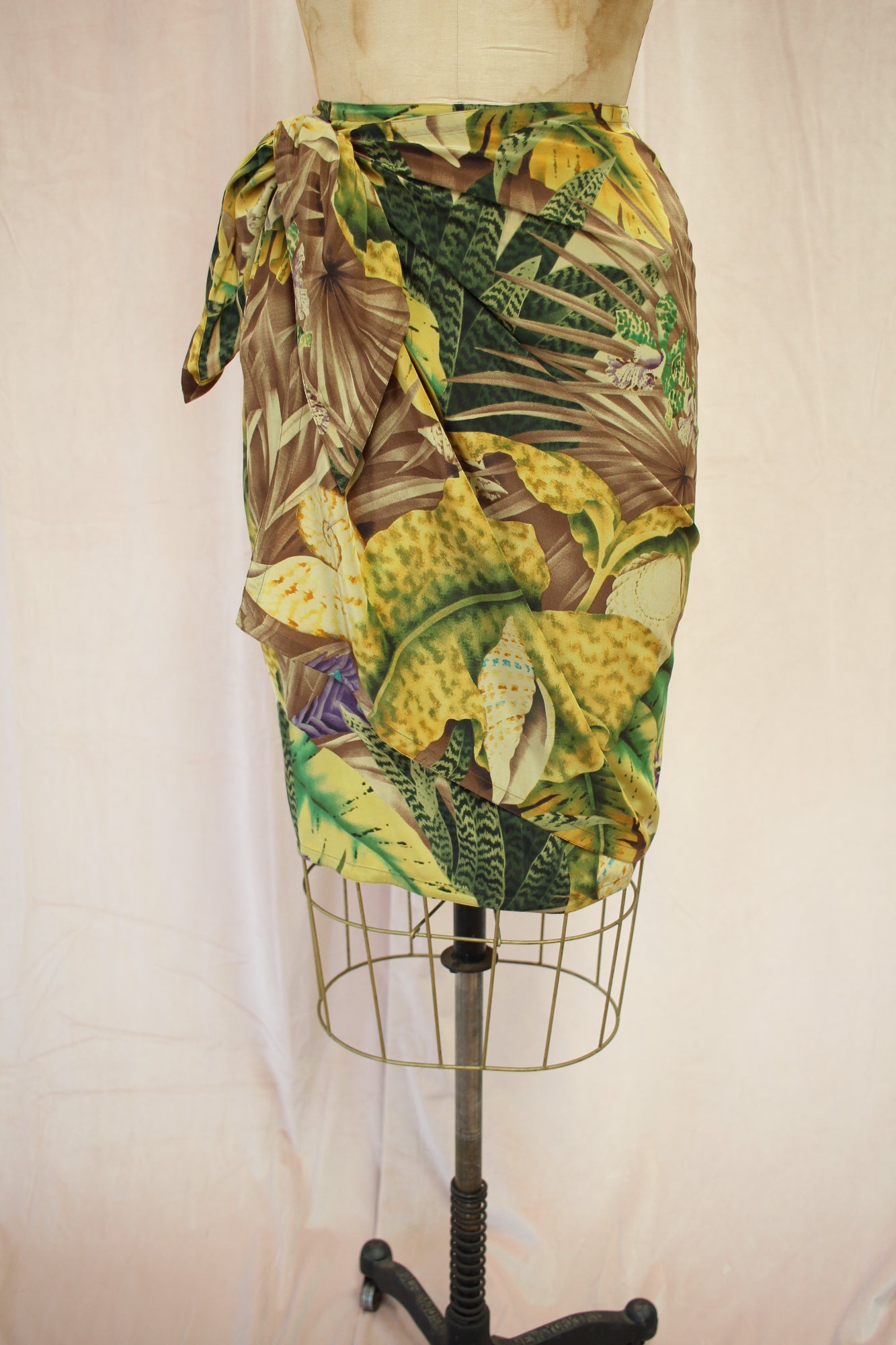 Ellen Tracy Vintage Tropical Wrap Skirt