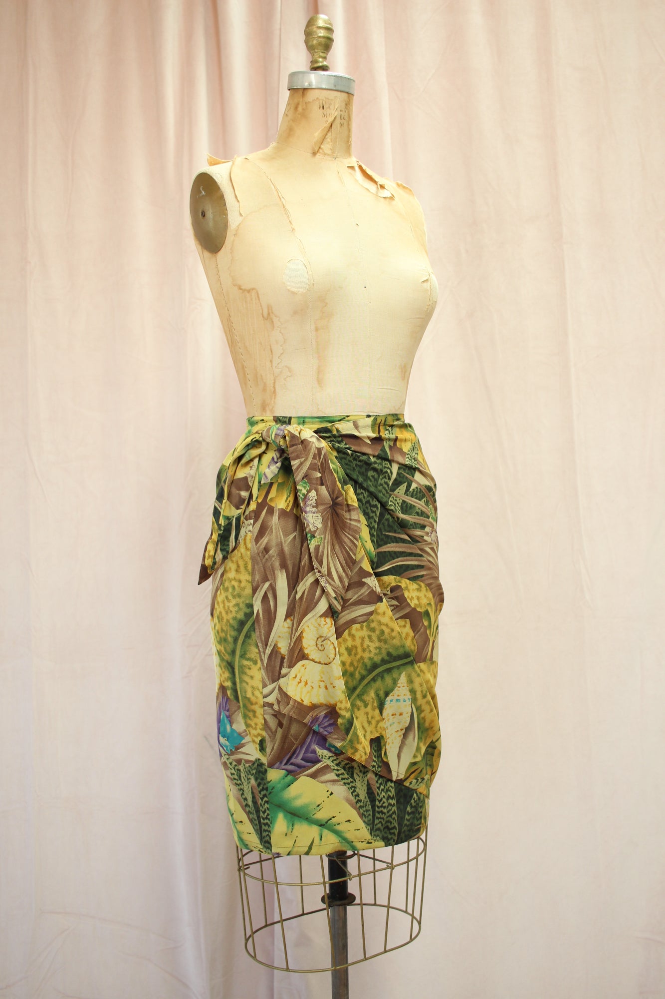Ellen Tracy Vintage Tropical Wrap Skirt