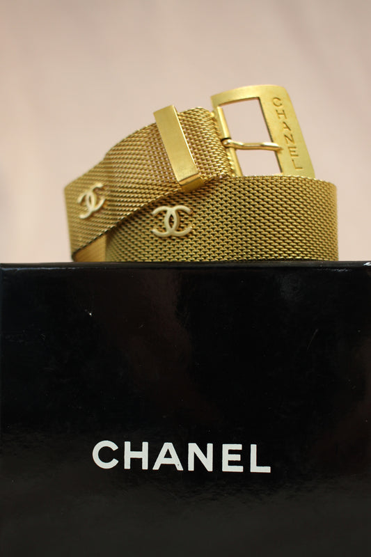 Chanel Iconic 1994 CC Logo Vintage Mesh Belt