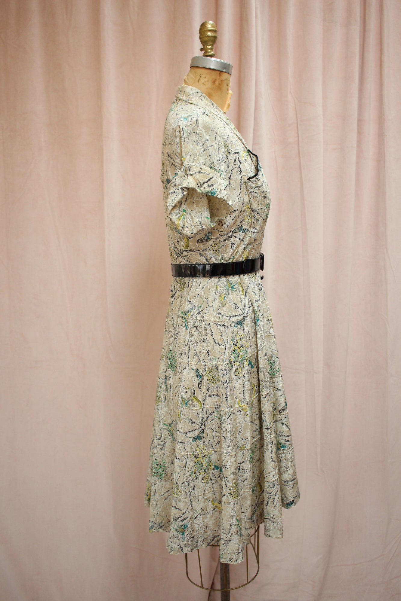 1940s Butterfly Print Summer Dress