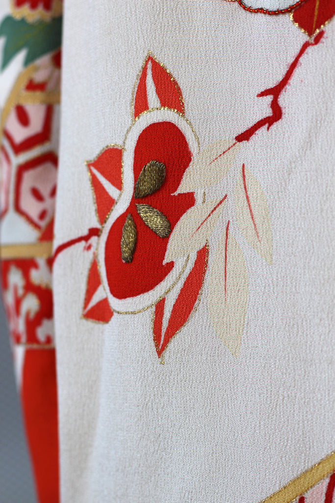 Stunning Museum Quality Rare Vintage Japanese Furisode Kimono with Obi