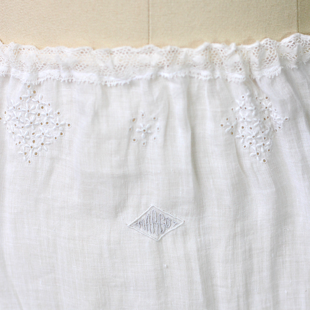 Heavenly Cotton Edwardian Petticoat Skirt with Swiss Lace