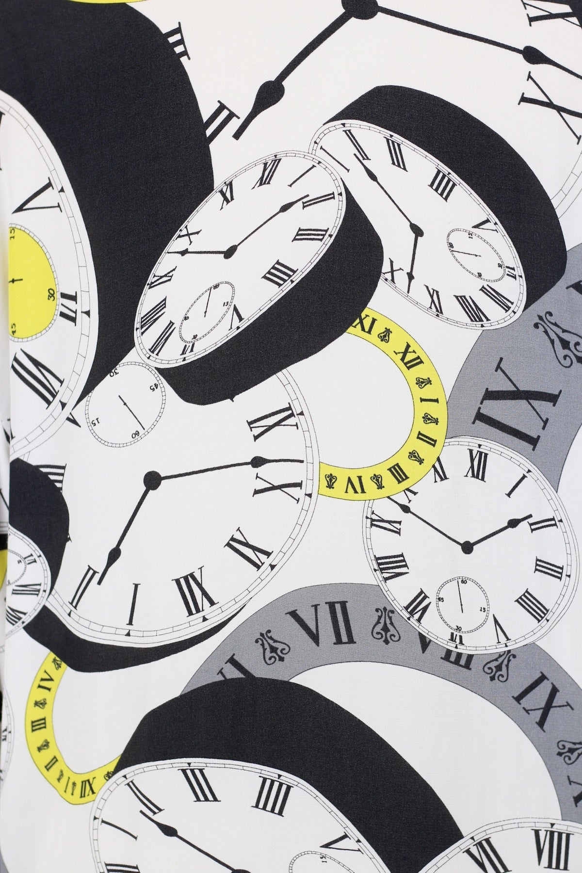 Versace Inspired Vintage Clocks Print Blouse