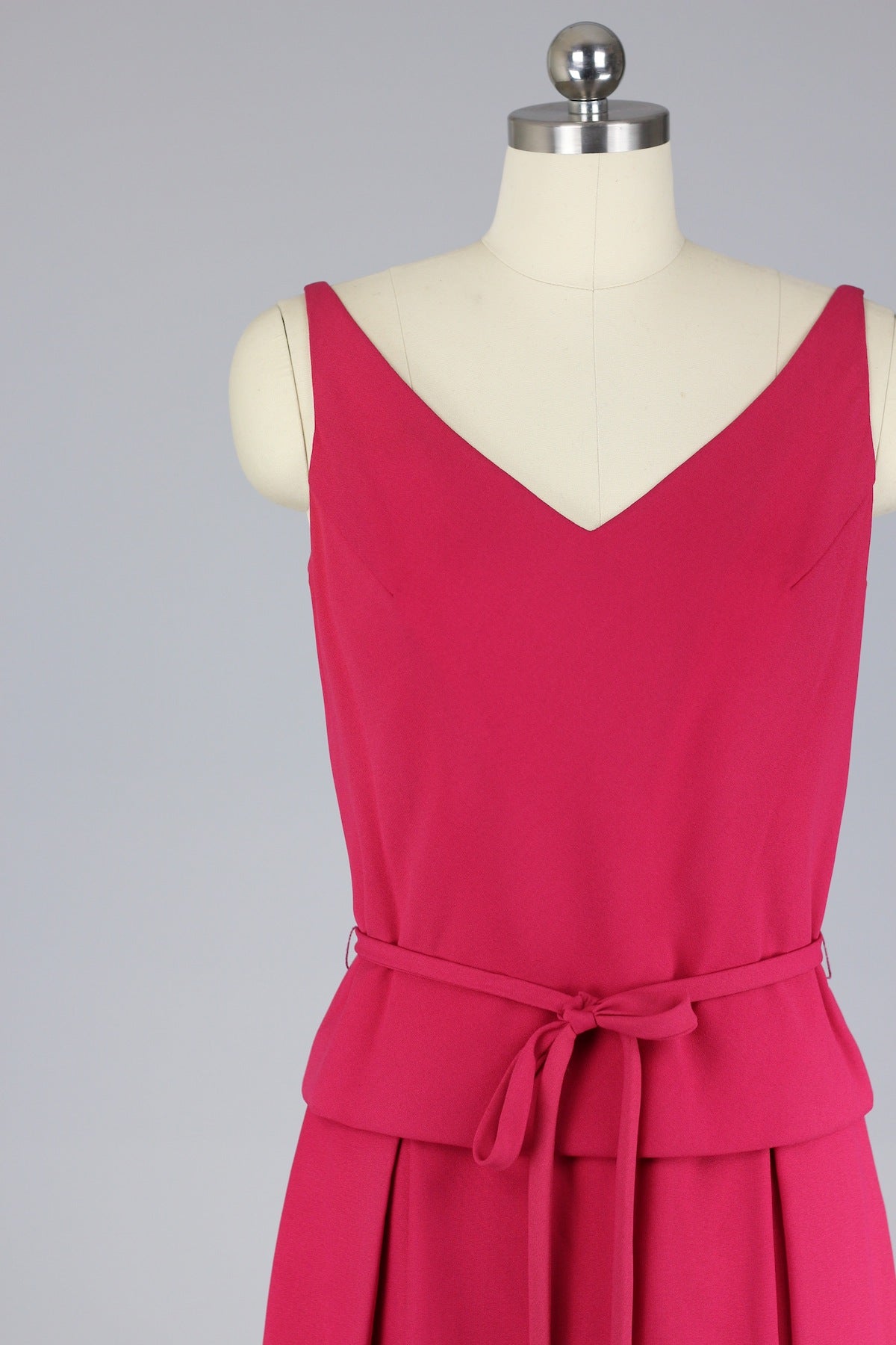 Fuchsia Pink 1960s Crepe Mini Dress