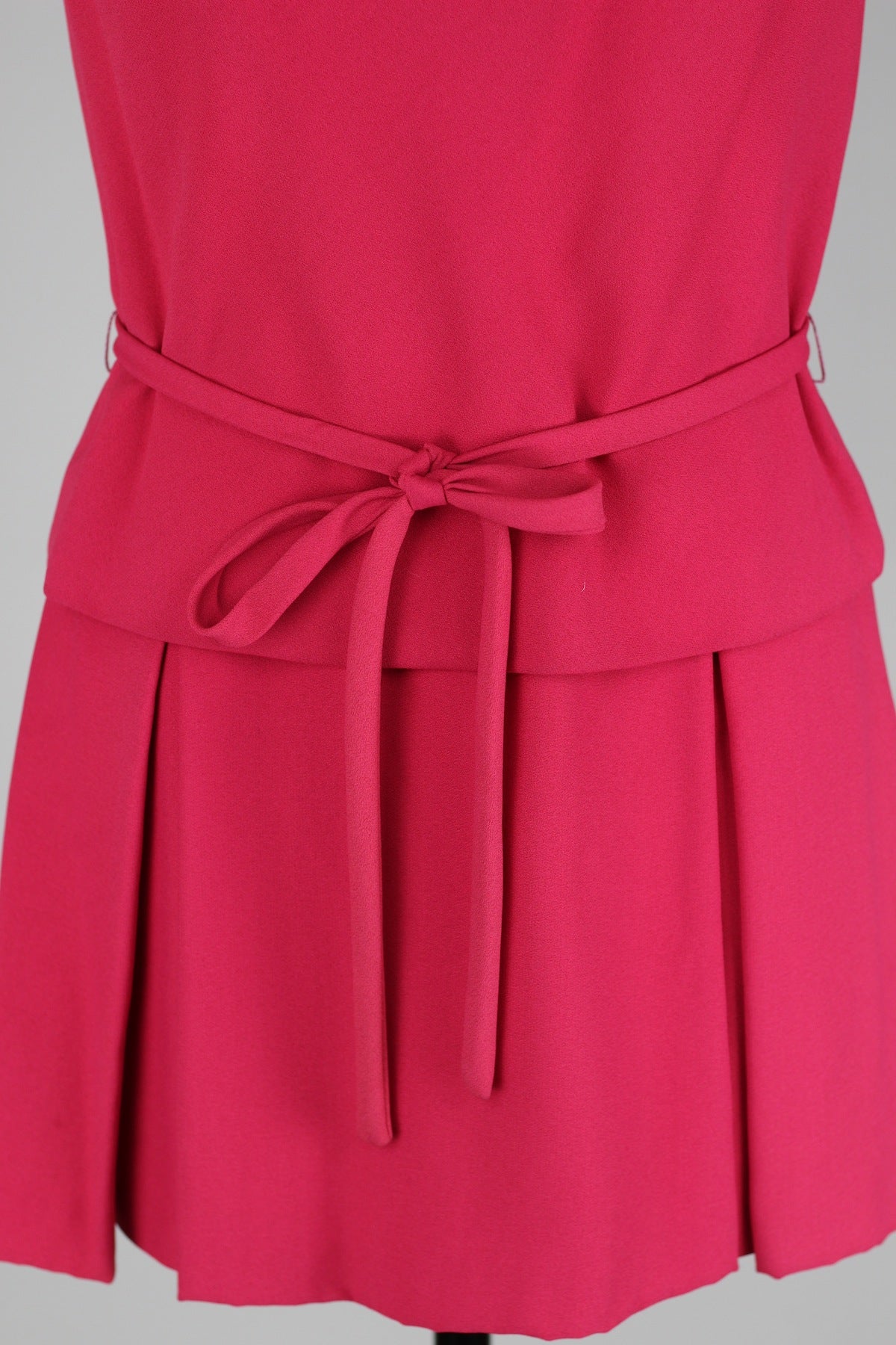 Fuchsia Pink 1960s Crepe Mini Dress