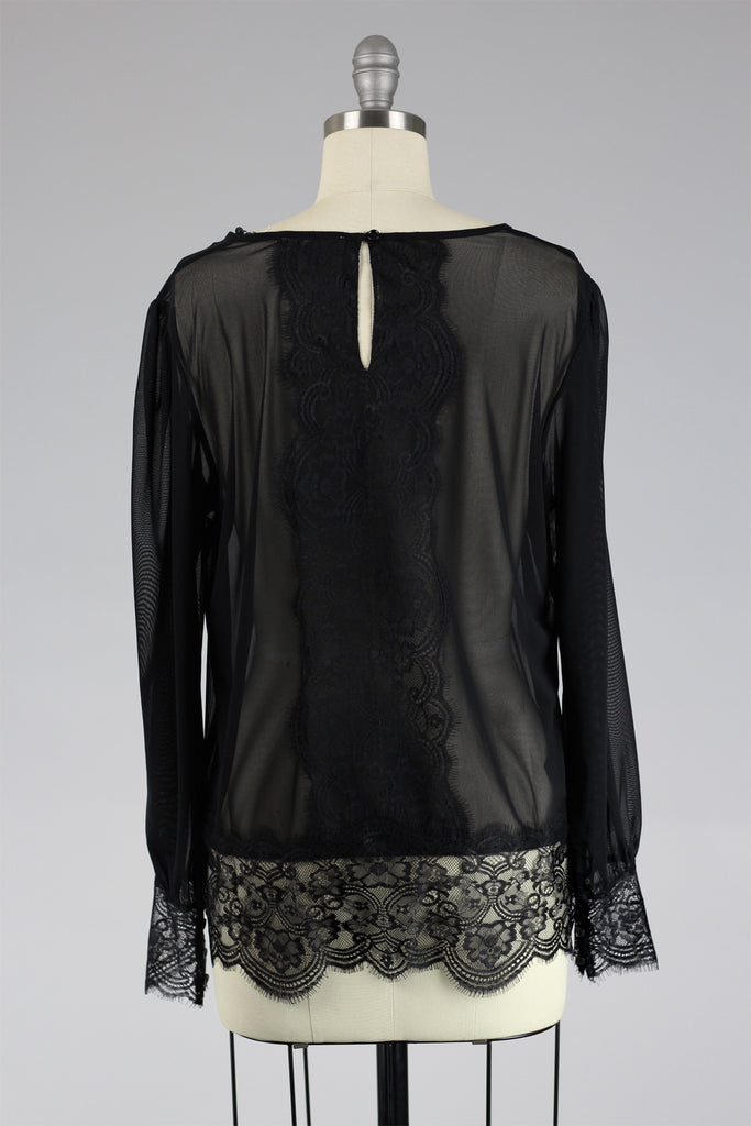 Hand Drawn Chantilly Lace Blouse