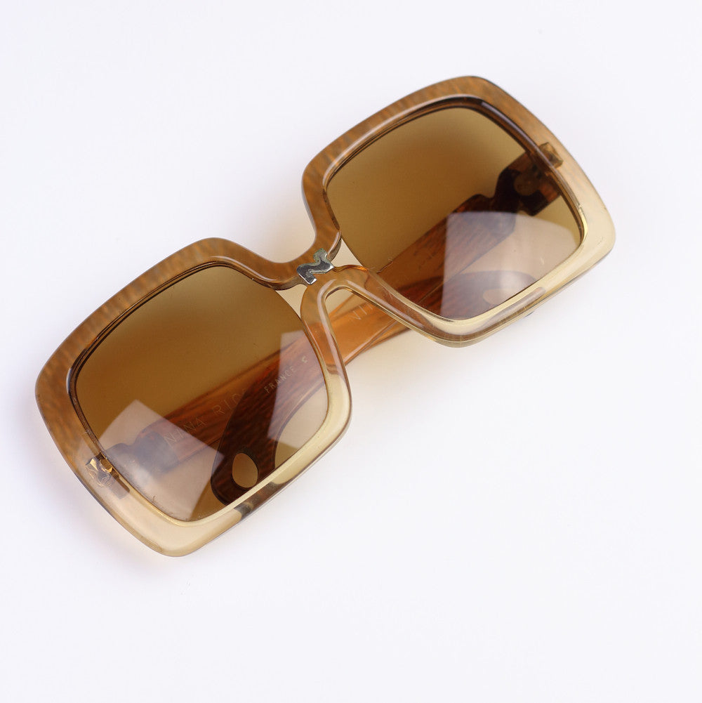 Vintage Jackie O Nina Ricci 1970s Sunglasses in Golden Brown