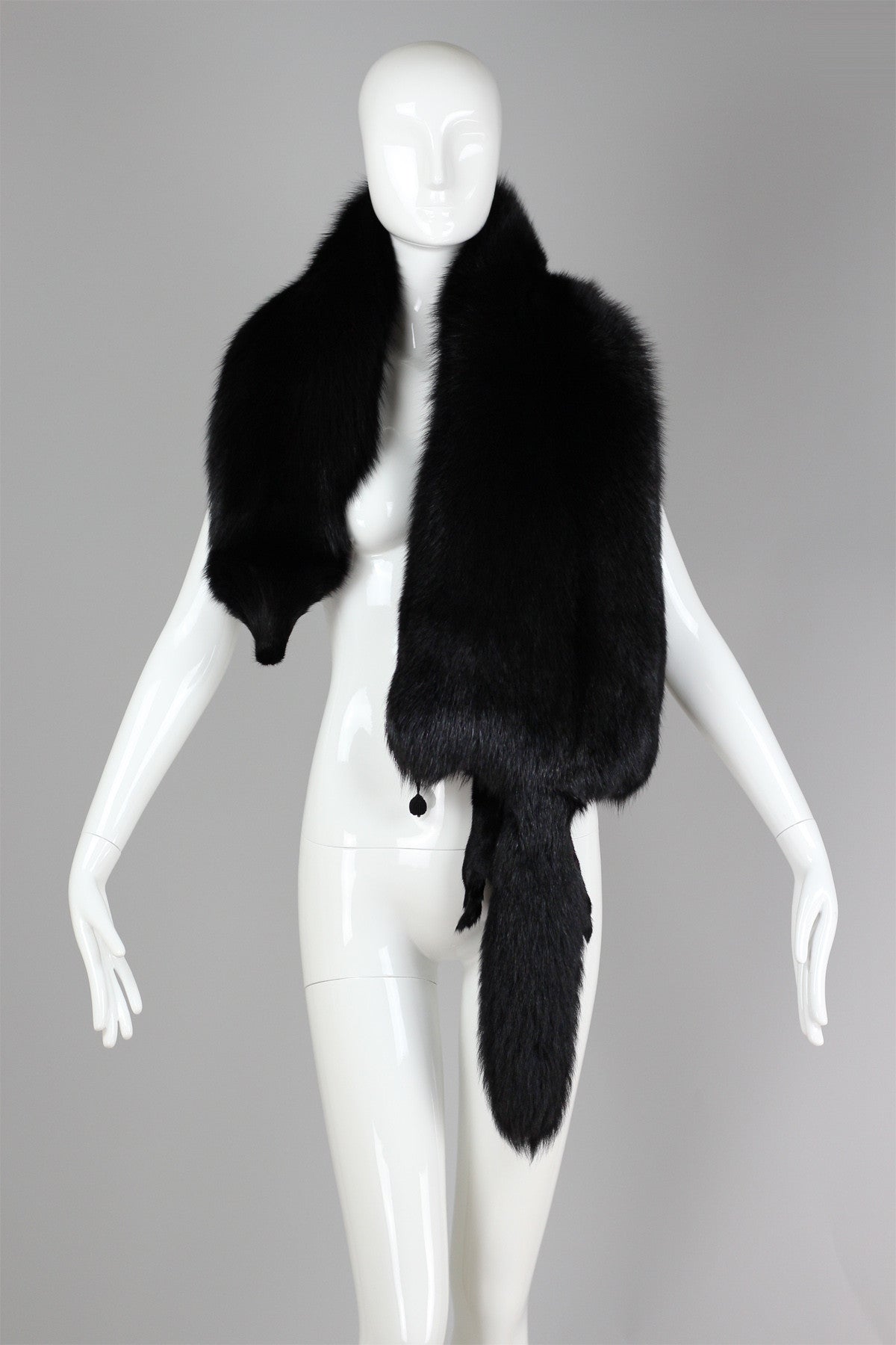 Ultimate Vintage Black Fox Fur Wrap Stole 1930s