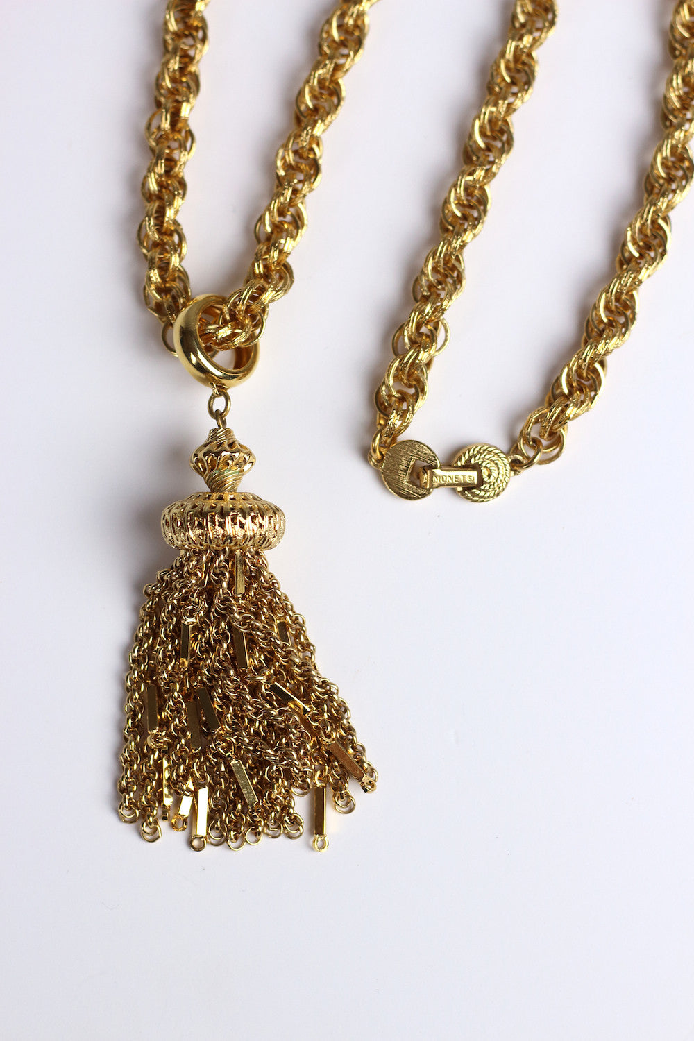 Monet Gold Tone Tassel Necklace & Bracelet Set