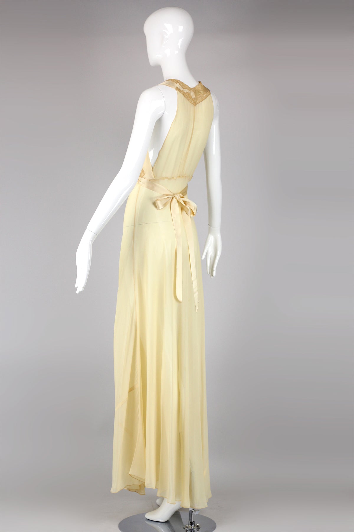 Incredible 1930s Silk Chiffon French Couture Peignoir Set Rare Lingerie