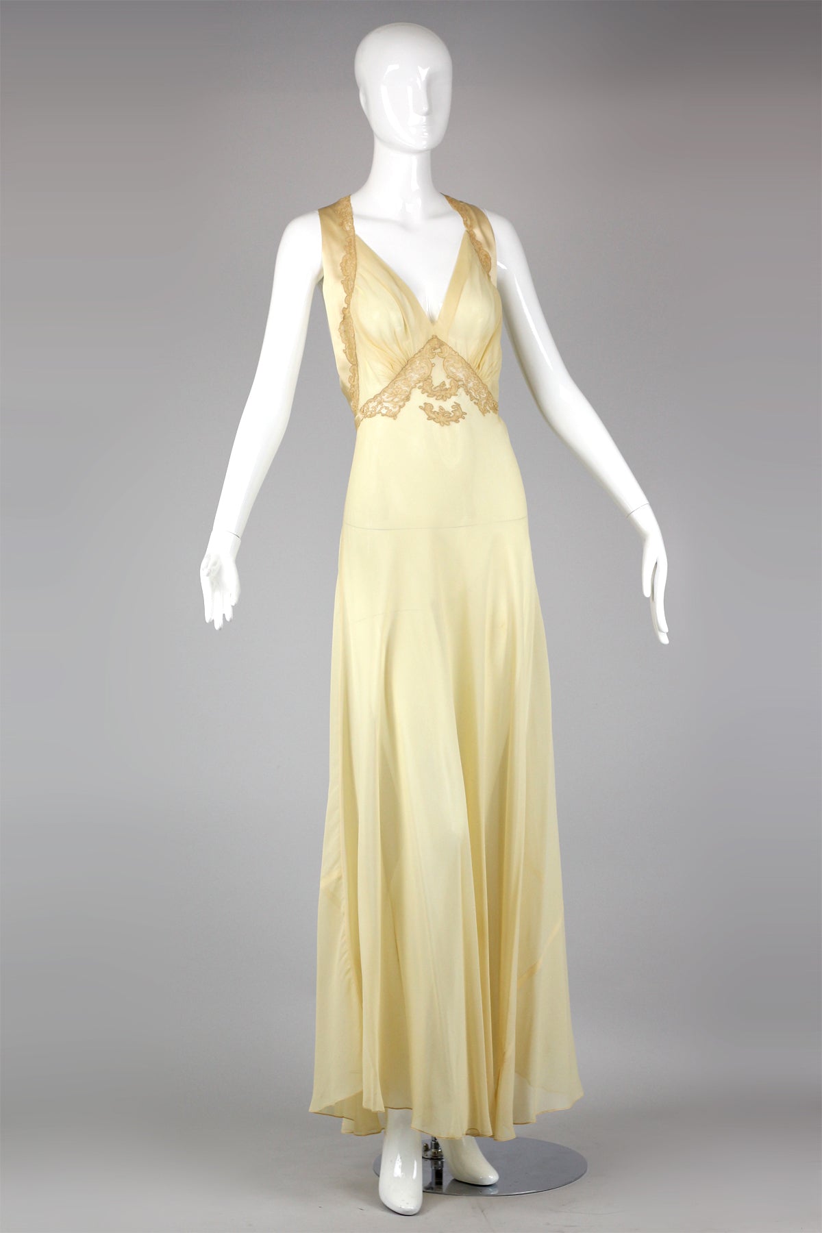 Incredible 1930s Silk Chiffon French Couture Peignoir Set Rare Lingerie