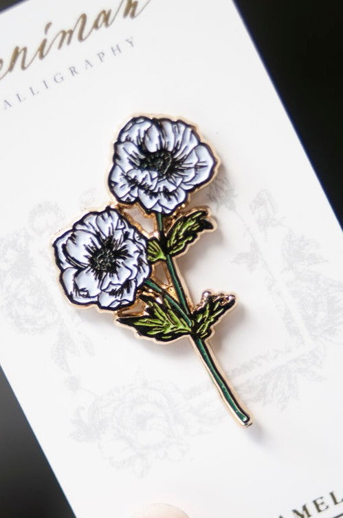 Anemone Flower Enamel Pin