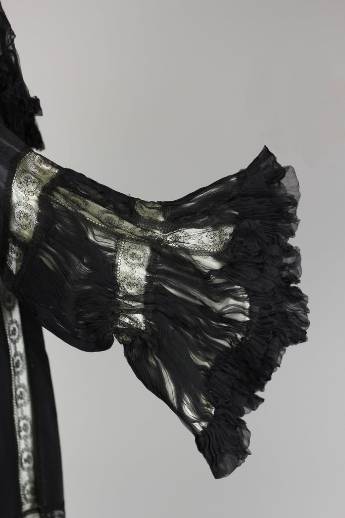 Late Victorian Fully Restored Black Silk Opera Evening Coat