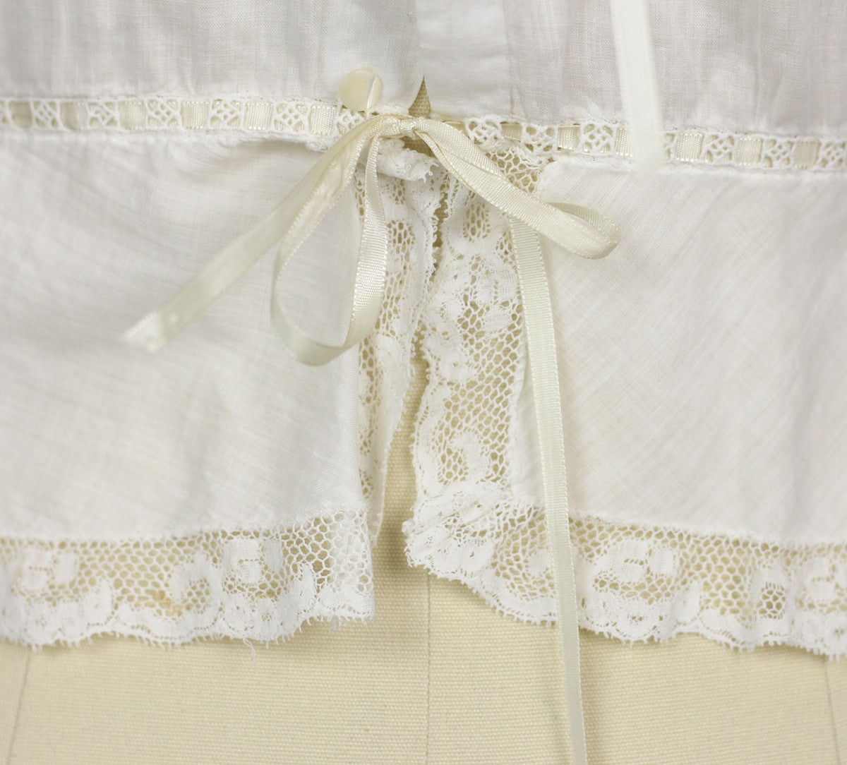 Victorian Antique Entirely Handmade White Lace Corset Cover Blouse