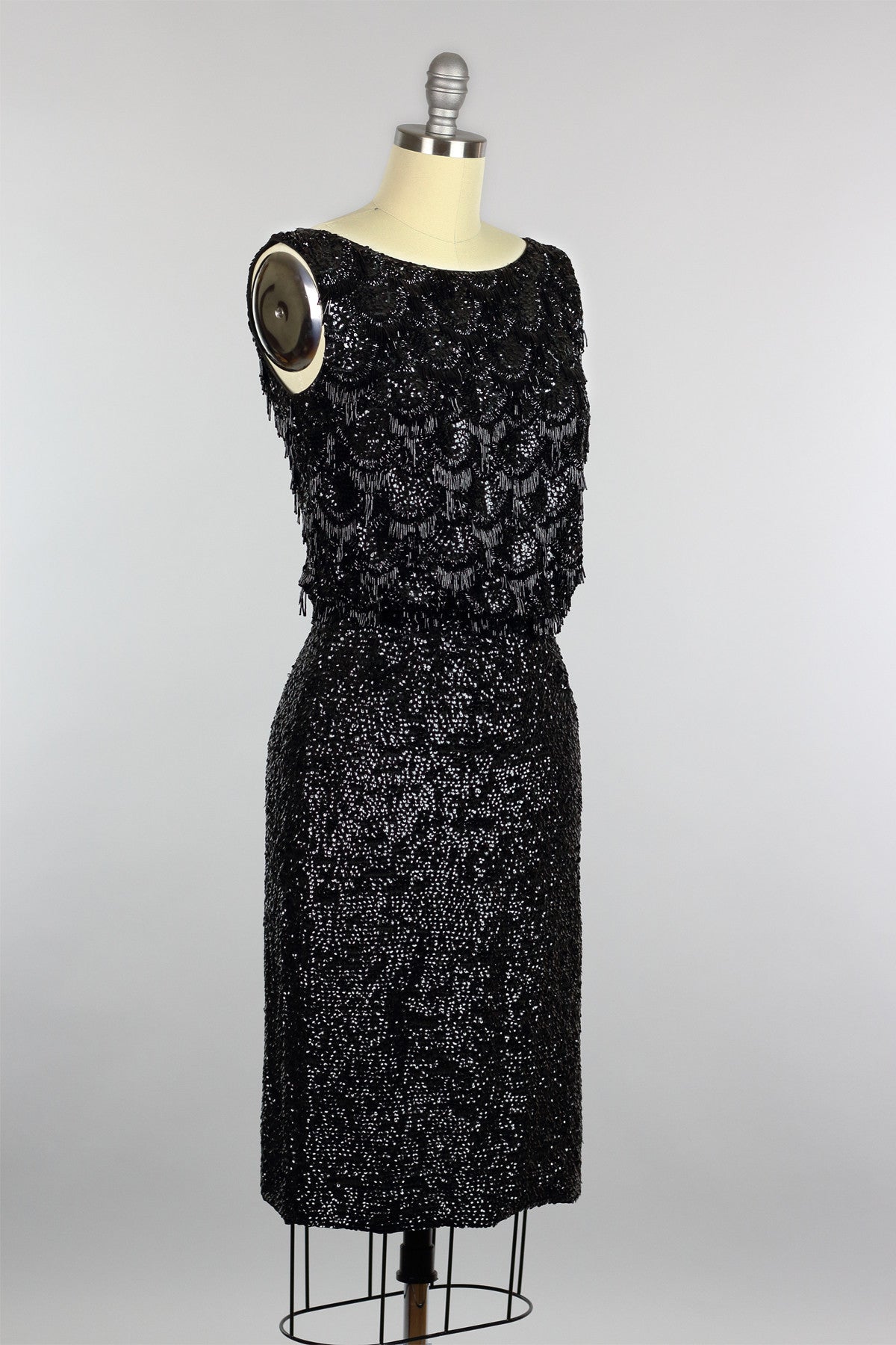 Stunning Vintage 1960s Hand Beaded Black Cocktail Dress Muse Stunning Vintage 1960s Hand Beaded Black Cocktail Dress Muse