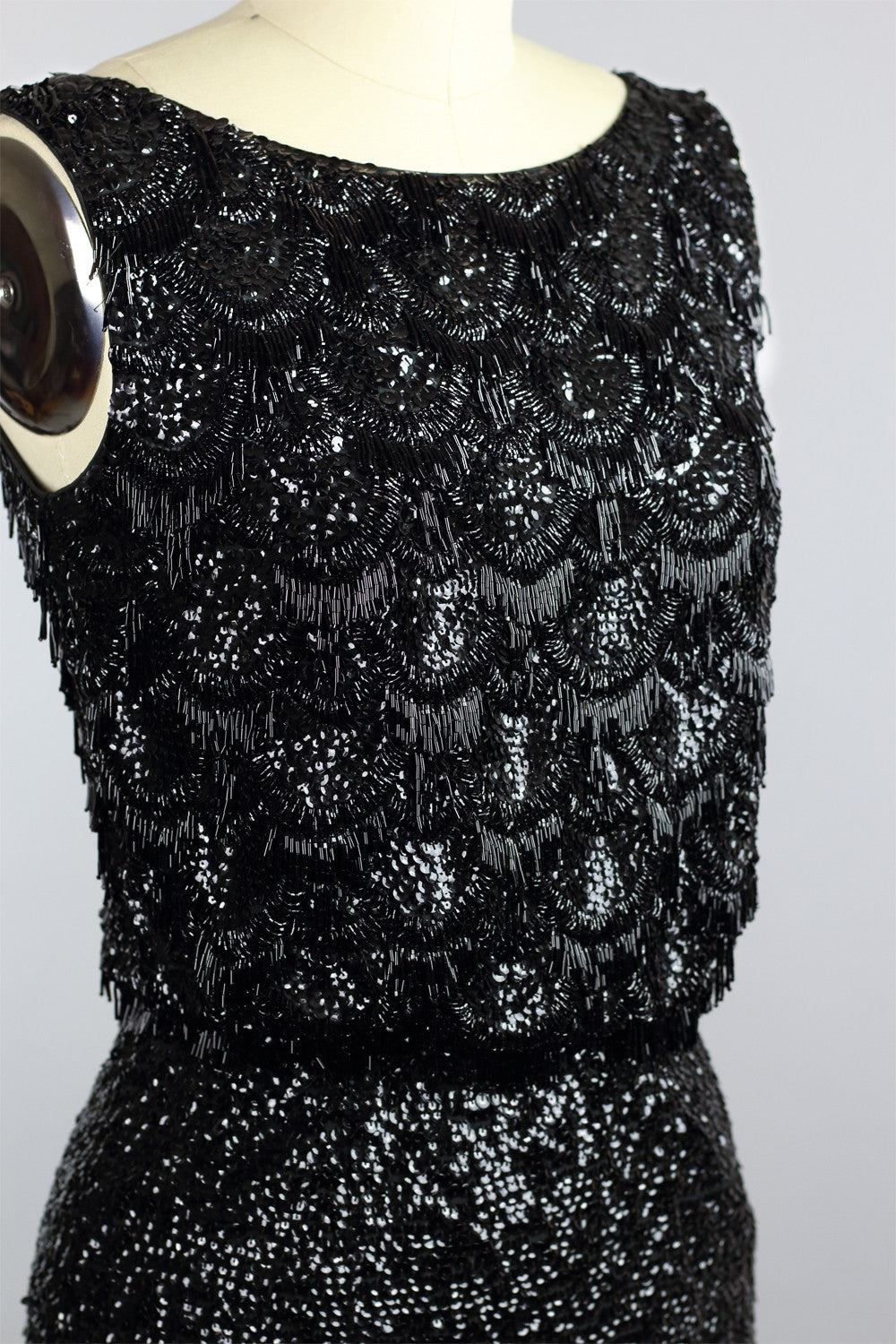 Stunning Vintage 1960s Hand Beaded Black Cocktail Dress Muse Stunning Vintage 1960s Hand Beaded Black Cocktail Dress Muse