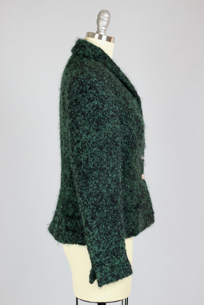 Fabulous 1940s Hunter Green Mohair Jacket