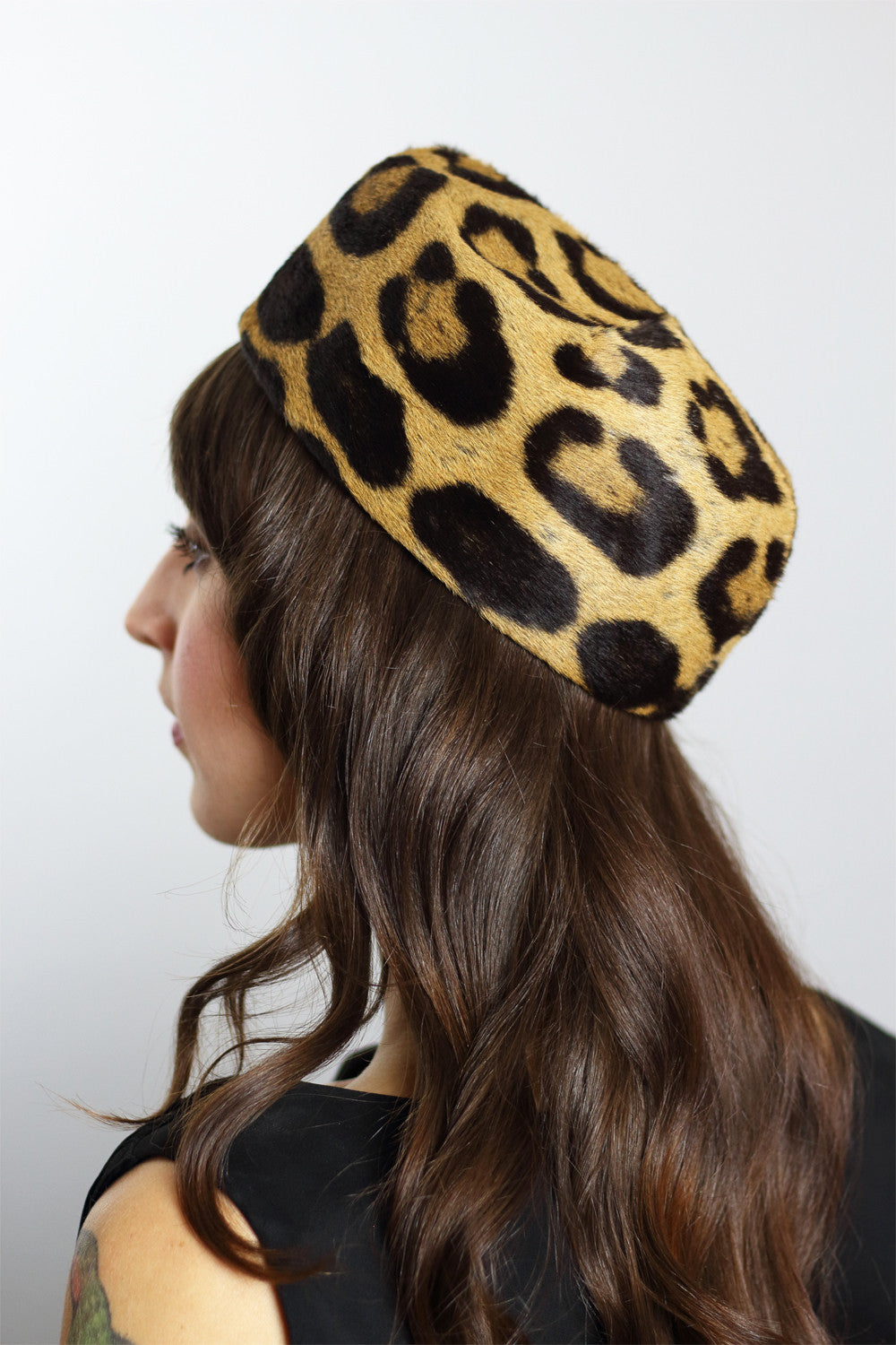 Genuine Leopard Fur 1950s Vintage Hat
