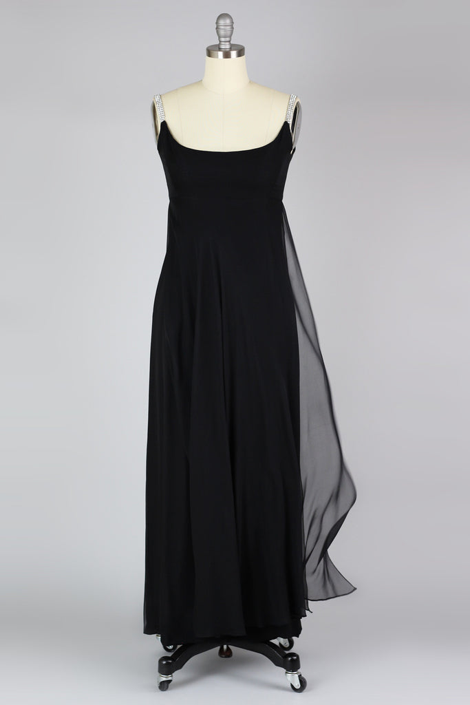 Important 1950s Early 60s Adele Simpson Silk Chiffon and Rhinestone Gown