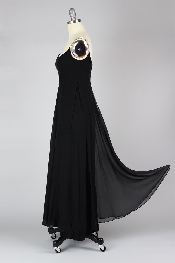 Important 1950s Early 60s Adele Simpson Silk Chiffon and Rhinestone Gown