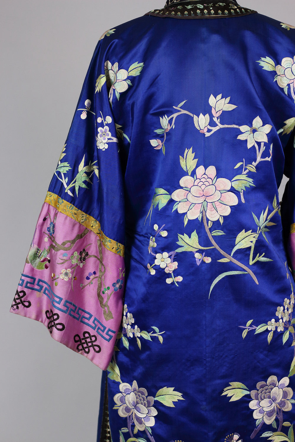 1930s Vintage Cobalt Blue Chinese Silk Kimono