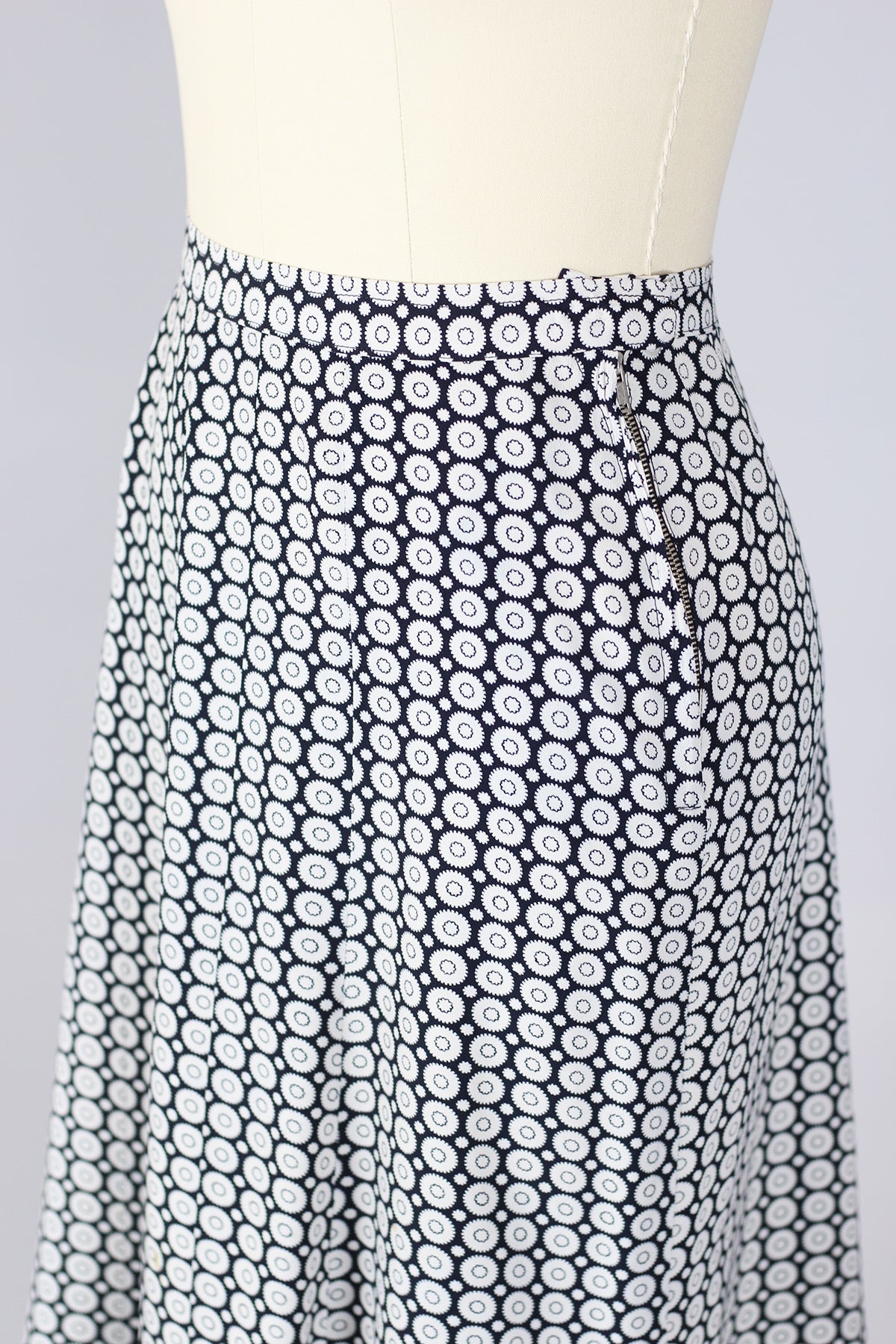 Rare 1940s Novelty Rayon Print Skirt