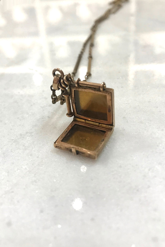 Antique Victorian 10k Rose Gold Locket Necklace