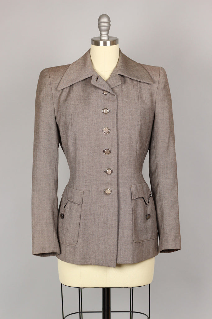 1940s Authentic Edith Head Chic Tailored Jacket