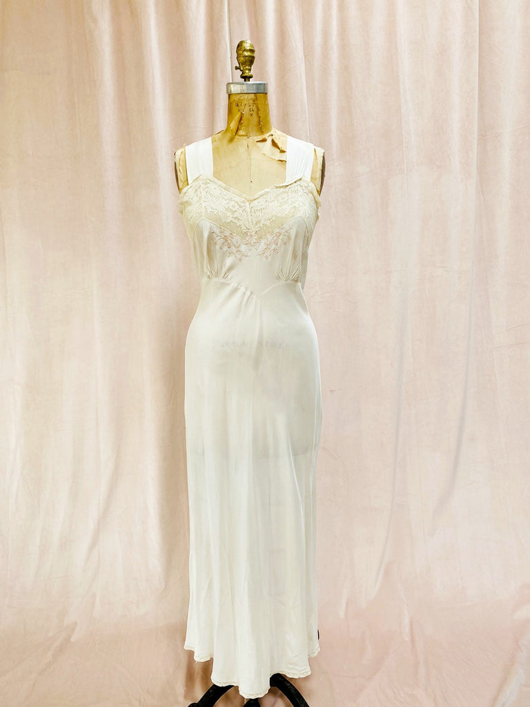 1930s Bias Cut Nightgown Slip Dress
