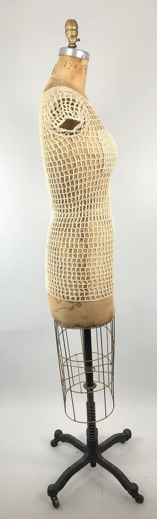 Rare 1960s Mod Mesh Mini Dress / Top