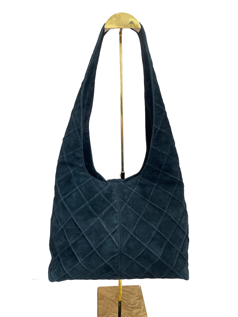 Chanel Blue Quilted Suede and Leather Medium Gabrielle Hobo Bag - Yoogi's  Closet