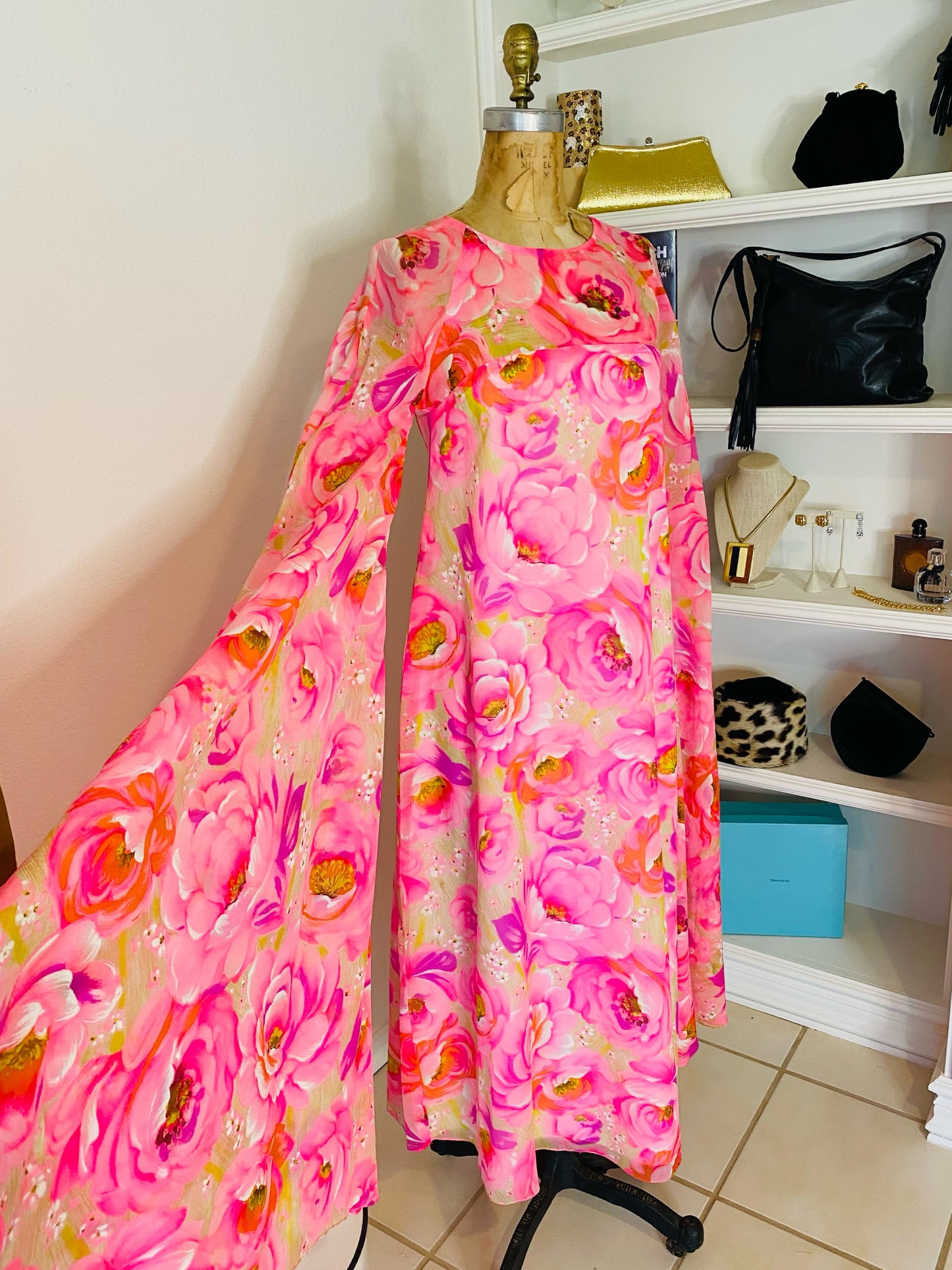 Stella Fagin 60s Dramatic Bell Sleeve Dress