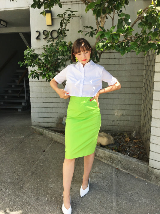 Vintage Ungaro Lime Pencil Skirt