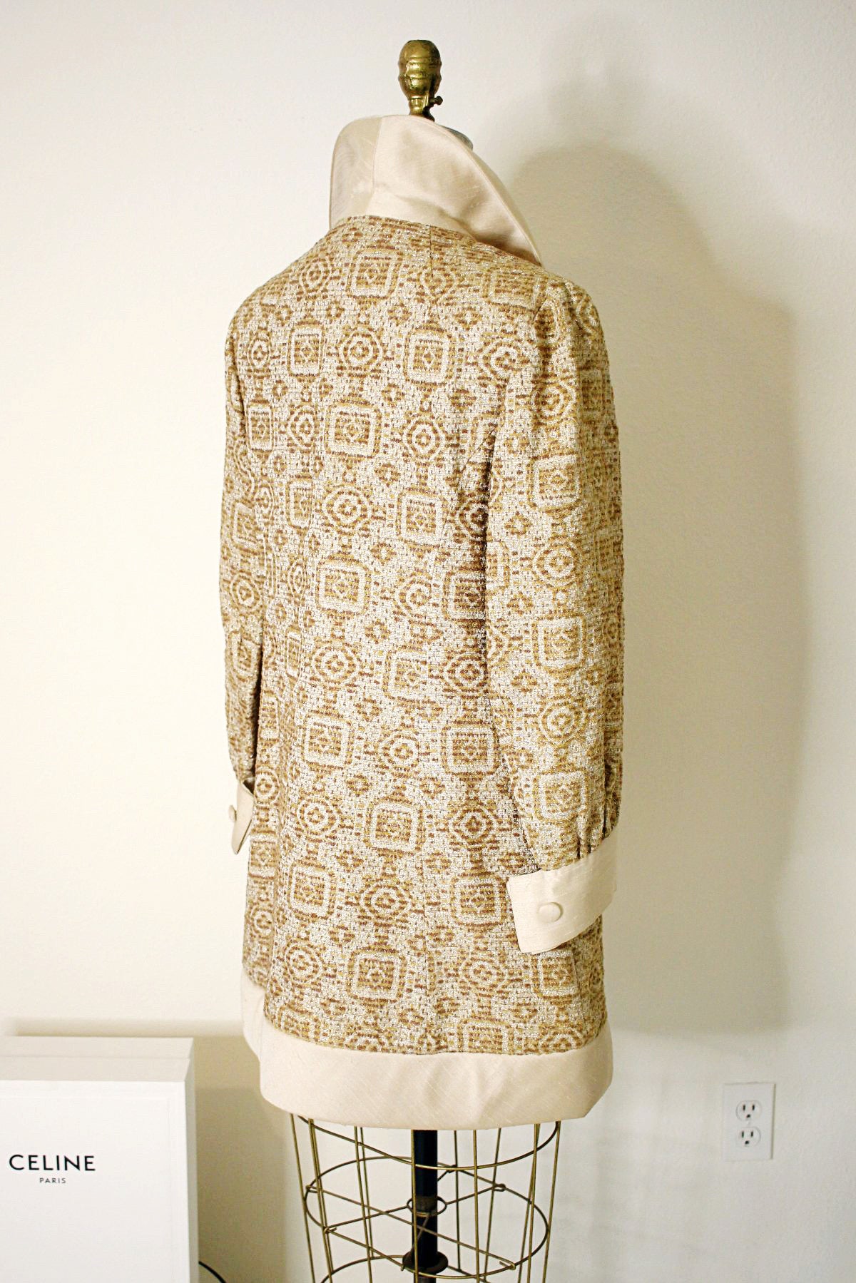 Lilli Ann Gold Lurex and Silk Tapestry Coat
