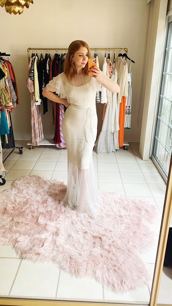 The Harlow | Vintage 1930s Fairy Silk Sheer Wedding Gown Fishtail Hem