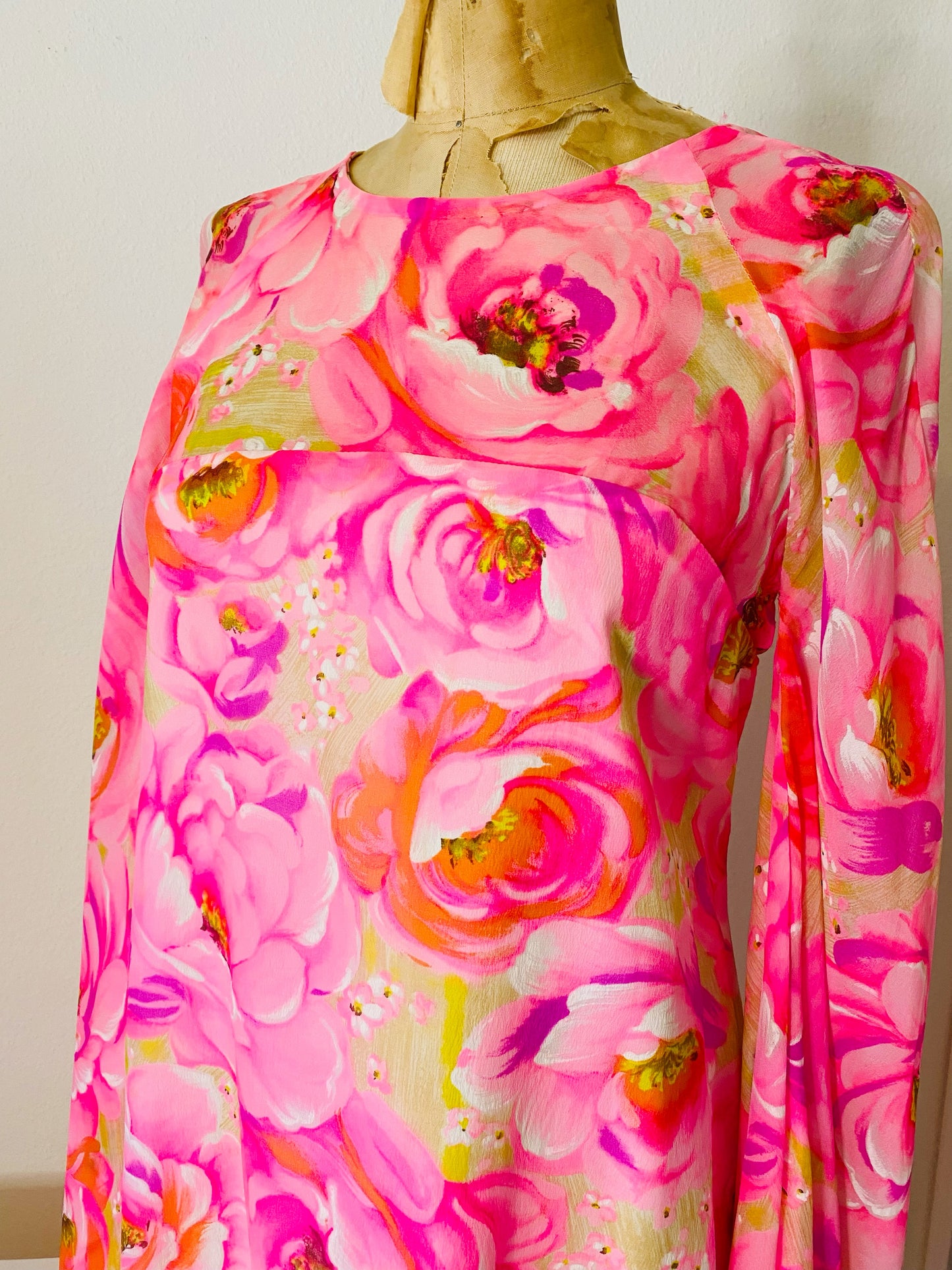 Stella Fagin 60s Dramatic Bell Sleeve Dress