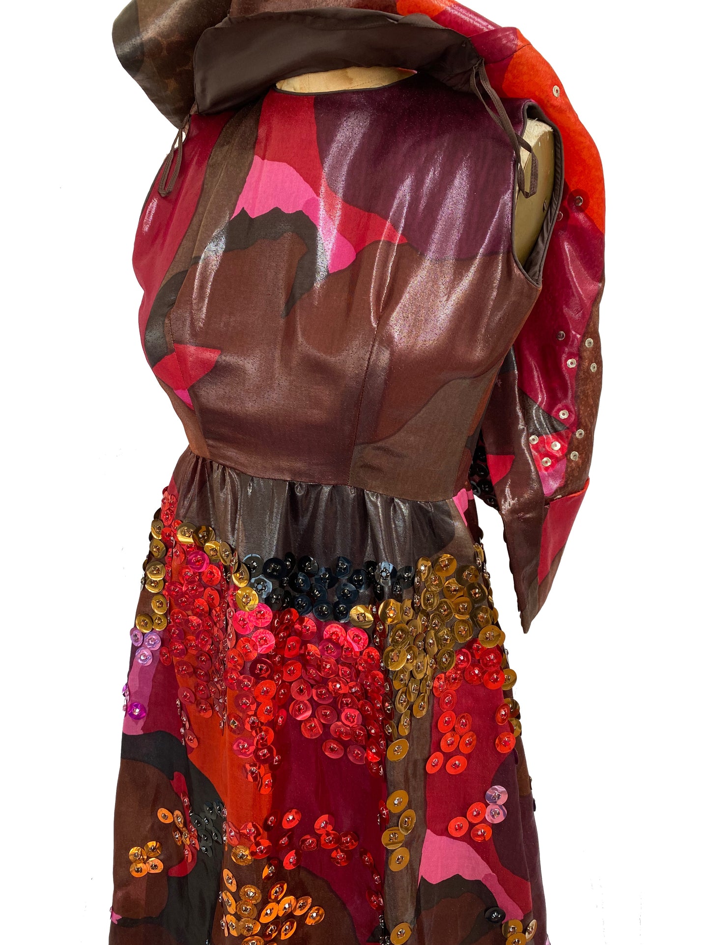 Rare 1965 Oscar de la Renta for Jane Derby Embellished Silk Gown