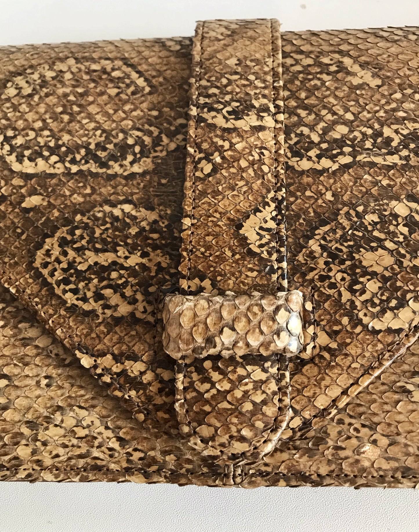 Vintage Snakeskin Leather Clutch