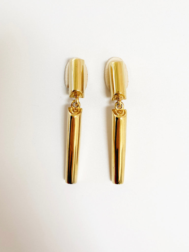 Vintage Gold Chunky Bar Dangle Earrings
