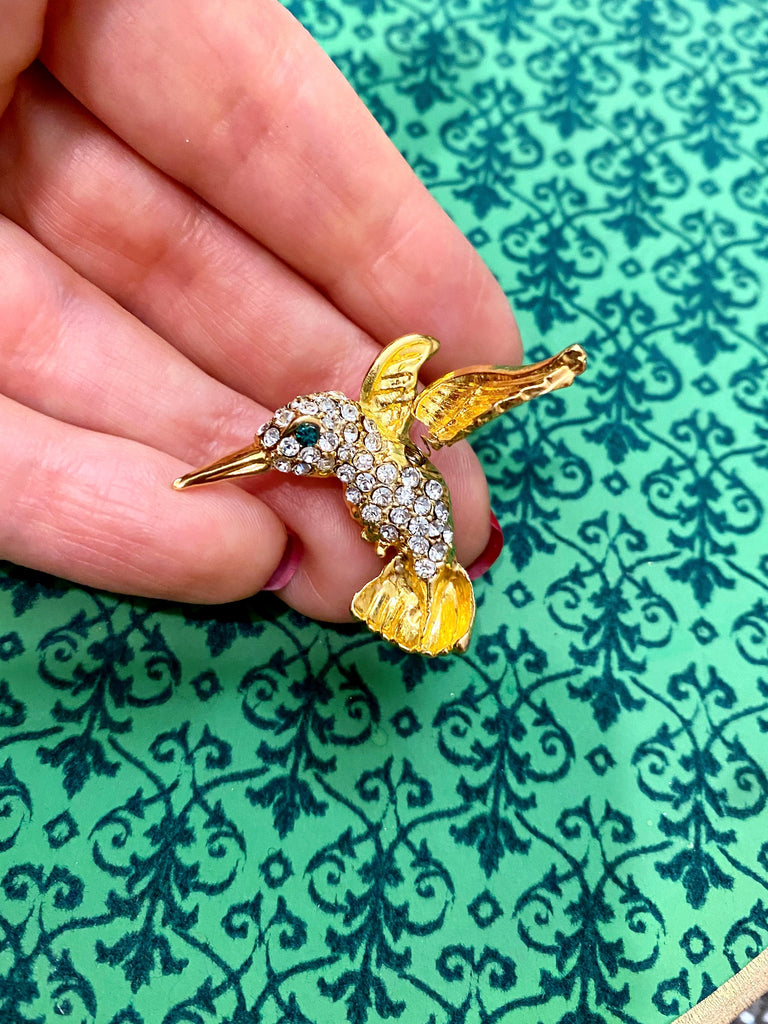 1950s-60s Hummingbird Brooch with Articulated Wing