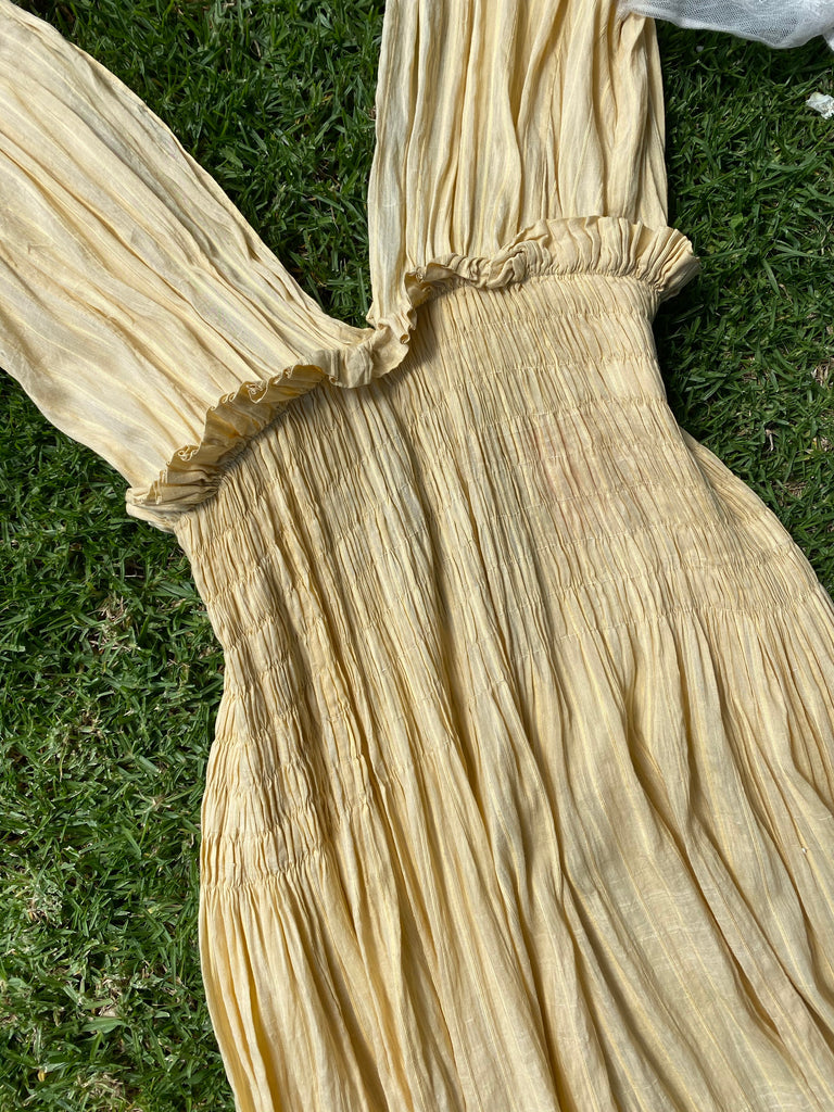 Victorian Yellow Cotton Dress