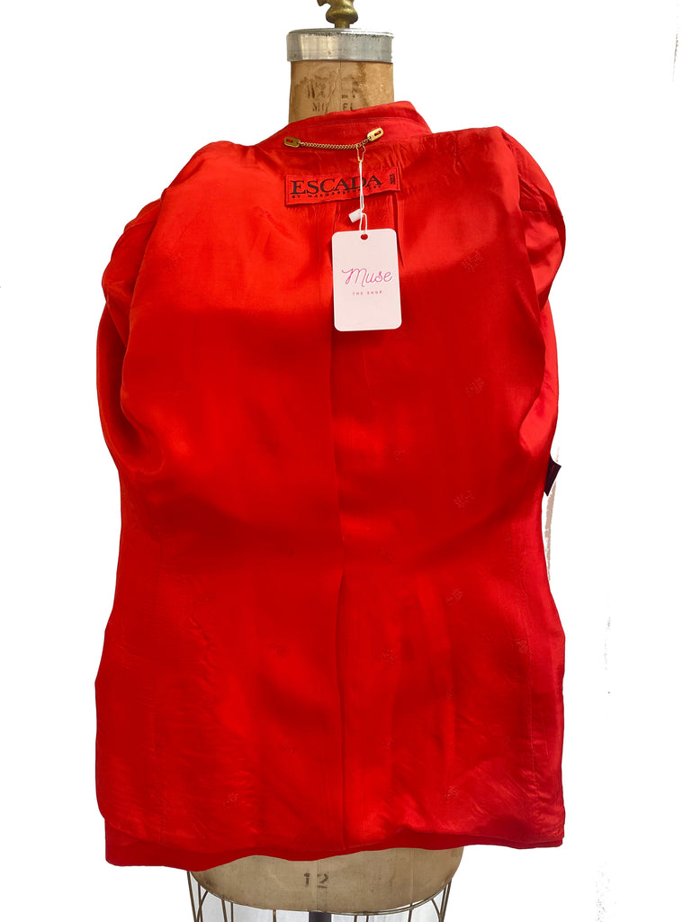 Vintage Escada Margaretha Ley Iconic Red Double Breasted Blazer
