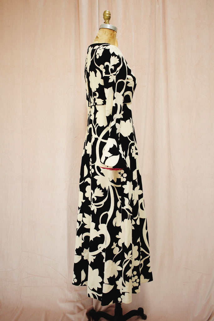 60s Carmen Dress | Vintage Bell Sleeve Maxi Dress