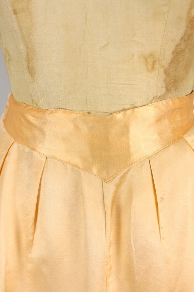 1930s Chinese Peach Silk Pajama Set with Hand Embroidered Detail
