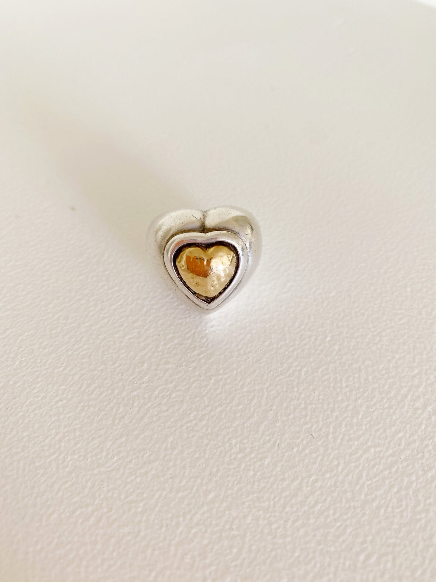 Vintage Chunky Sterling Heart Ring